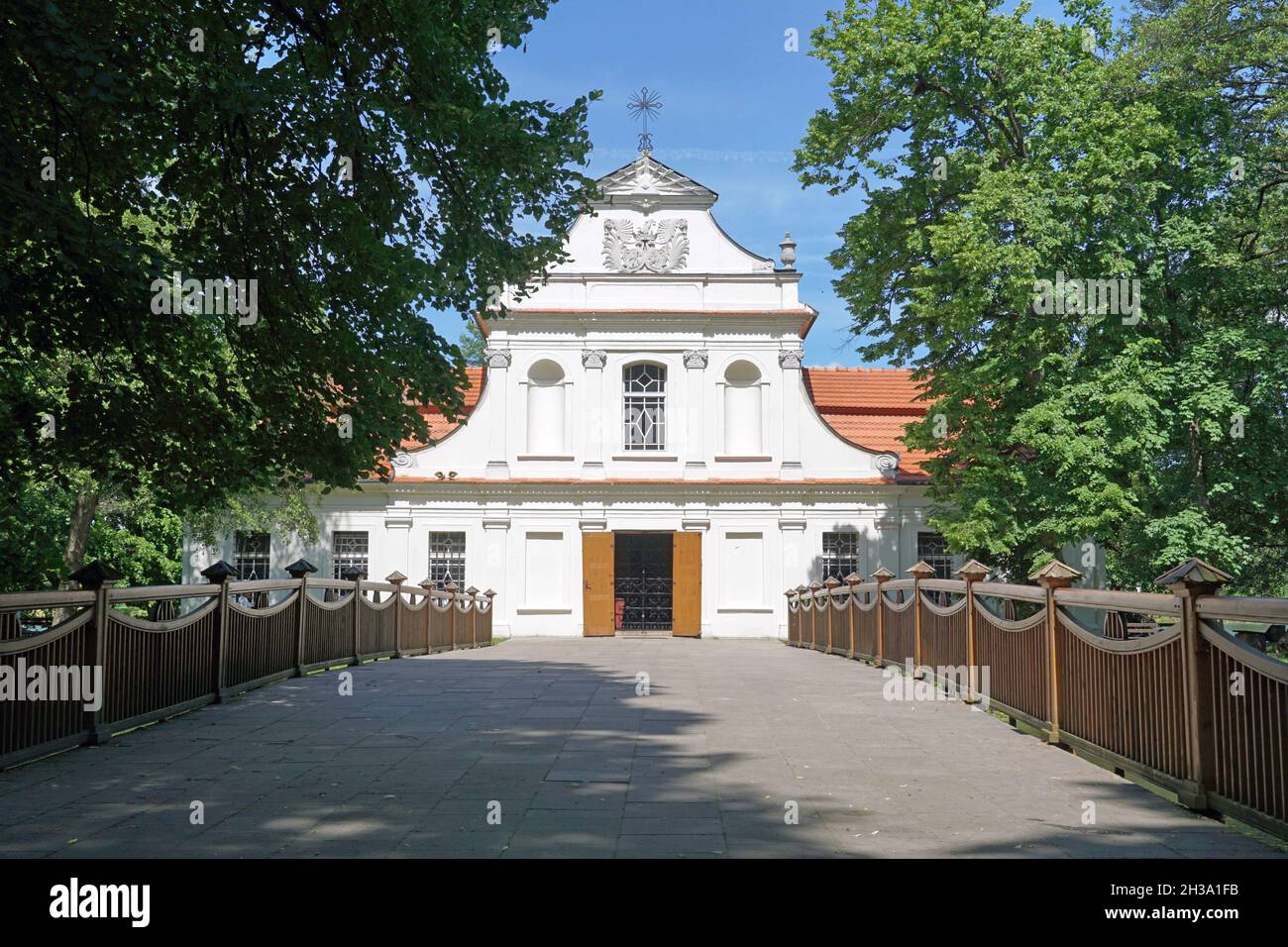 Kirche des heiligen Johannes`s von Nepomuk in Zwierzyniec, Region Roztocze, Polen Stockfoto